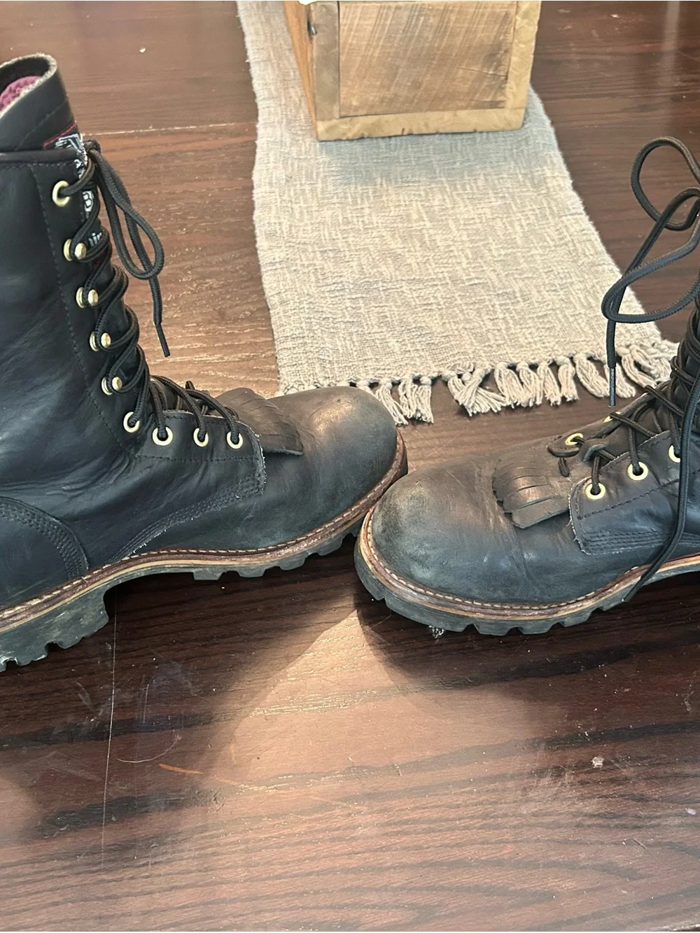 Georgia Boot Men 11M Black Leather Insulated Gore-Tex Work Boots Vibram Sole